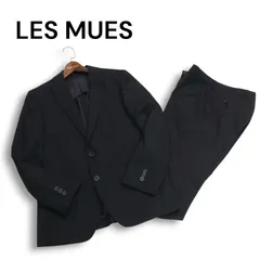 LES MUES レミュー 通年 背抜き★ シャドーストライプ セットアップ スーツ Sz.A4　メンズ 黒 ビジネス