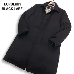 BURBERRY BLACK LABEL バーバリー ブラックレーベル 裏地ノバチェック★ ウール ステンカラー ダウン コート Sz.M メンズ 灰