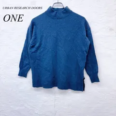 e5810 【アーバンリサーチドアーズ】レディース ハイネックセーター ONE くすみブルー／ウール混×スリット入り×リラックスシルエット