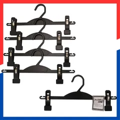 【人気商品】NDB-05 すべり止め付き 省スペース 跡がつかない ズボン スカート 日本製 5本組 幅325mm ブラック デイズボトムハンガー 洋服ハンガー サワフジ