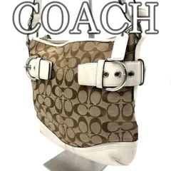 コーチ Y2K ホーボー ショルダーバッグ シグネチャー ベージュ×ホワイト COACH Y2K Hobo Shoulder Bag