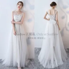 一部 ウエディングドレス 白 チュール ウェディングドレス 白ワンピース レース ノースリーブ ホワイト 花柄 Ａライン バックリボン スレンダー CCLF1104P101