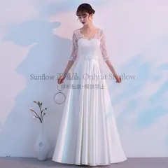 ウエディングドレス カラードレス 花嫁 ドレス ロング パーティードレス 結婚式 お呼ばれドレス 袖あり ロングドレス ウエストマーク 大きいサイズ 3L 4L 5L CCLF1104P075