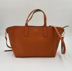 BARCOS バルコス シュリンク レザー ハンドバッグ トートバッグ 2way 斜め掛け カバン クロスボディー オレンジ カラー 系 709-0005