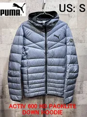 美品 プーマ ACTIV 600 HD PACKLITE DOWN HOODIE メンズ S PUMA ライトダウンジャケット フーディー