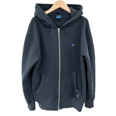 Z1586  champion チャンピオン　ジップアップパーカー　フーディ　ブラック　黒　メンズ　Lサイズ