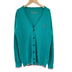 Z1586  BURBERRY BLAK LABEL  バーバリーブラックレーベル　Vネックカーディガン　グリーン　メンズ　サイズ 3