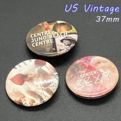 缶バッジ　アメリカ　輸入 雑貨　ビンテージ3個セット 『 カラフルな花柄 ピンク グリーン レトロスタイル 』 当時物　ヴィンテージ　バッチ　ピンバッチ　※ メッセージ　ノベルティー　広告　レトロ　( BAT2086 )