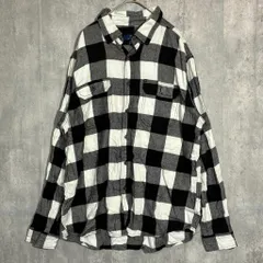 長袖 メンズ  ブラック　ホワイト　中古 シャツ　チェックシャツ　冬着　古着