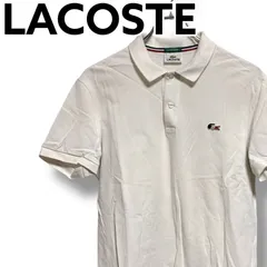LACOSTE ラコステ ホワイト トップス 半袖 ポロシャツ 日本製 メンズ カジュアル サイズ4 【M】001161H