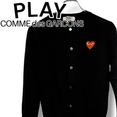 PLAY COMME des GARCONS プレイコムデギャルソン ブラック カーディガン ロゴ入り ニットトップス レディース メンズ ユニセックス シンプル  カジュアル  黒 Lサイズ ブランド おしゃれ 大人スタイル デイリーコーデ 001164H
