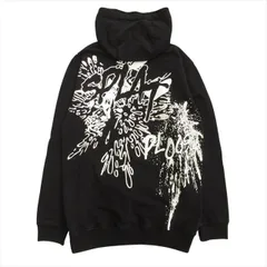22ss コムデギャルソンシャツ COMME des GARCONS SHIRT バックプリント ロング パーカー プルオーバー フーディ スウェット XL 黒 ブラック メンズ★７のサムネイル