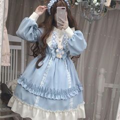 ワンピースレディース 春秋 大きいサイズ ロリータ風 ティアード