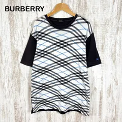 BURBERRY BLACK LABEL バーバリーブラックレーベル ホースロゴ刺繍 チェック 総柄 クルーネック Tシャツ メンズ トップス