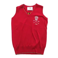 MARK&LONA マークアンドロナ MLW-15W-B02 スカルニット ベスト プルオーバー トップス レッド サイズM レディース 【中古】