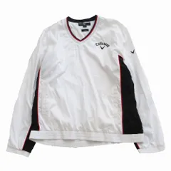 Callaway キャロウェイ X SERIES CLASSIC 241-910577 プルオーバージャケット Vネック アウター ホワイト サイズLL メンズ 【中古】