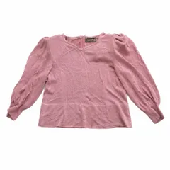 斎藤都世子 トヨコサイトウ TOYOKO SAITO パフスリーブ ラメ入り ニット トップス 長袖 ピンク レディース 【中古】