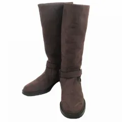 サルヴァトーレ・フェラガモ Salvatore Ferragamo ガンチーニ金具 ムートンロングブーツ ブラウン サイズ22cm レディース 【中古】