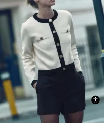 ザラ GOLDボタン ニットジャケット カーディガン