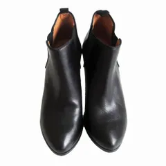 LANVIN en Bleu ランバン オンブルー 本革 サイドゴア ショートブーツ  ブーティ シューズ ブラック サイズ24cm レディース 【中古】