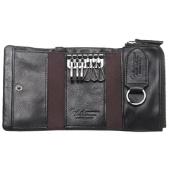 【迅速発送】[Wisdom Wolf] キーケース 本革 メンズ レディース カードキーケース カード入れ付き 小銭入れ 6連 スマートキー対応 大容量 プレゼント 0