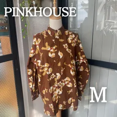 【美品】PINK HOUSE ピンクハウス B.Dシャツ 長袖シャツ アニマルプリント 茶色 Mサイズ 今季注目カラー ブラウン 平成レトロ