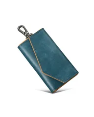 [Kawaoto] キーケース メンズ 4連フック プエブロレザー 日本製 本革 カード2枚 お札1枚 カラビナ key case 多機能 スリム プレゼント クリスマス