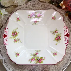 英国製アンティーク　シェリー　プレート（ケーキ皿）６枚セット　一部ハンドペイント 英国製アンティーク シェリー プレート（ケーキ皿）6枚セット 一部