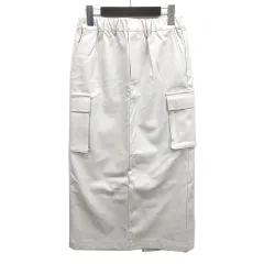 チャオパニック ティピー CIAOPANIC TYPY フェイクレザー カーゴ イージー スカート ロング丈 バックスリット アイボリー F TYZ1032301A0001