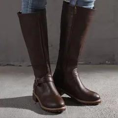 即購入OK ロングブーツ 筒周り 幅広 大きい   レディース ロング ブーツ エンジニアブーツ ふくらはぎ 履き口 ゆったり ブーツ PUレザー ローヒール 太ヒール 痛くない 履きやすい 疲れない ファスナー
