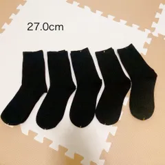 AR10719 メンズソックス 5足セット ブラック 27cm 通年使えるビジネス・カジュアル靴下 シンプル無地 春 夏 秋 冬