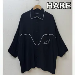 ハレ HA020070TR オーバー サイズ ビッグ シルエット レーヨン ウエスタン デザイン 半袖 シャツ 黒 ブラック メンズ S ISItems【USED】【古着】【中古】50137393
