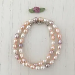 超美品☆高級淡水エレガントカラーパールネックレス