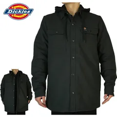 DICKIES ディッキーズメンズ ジャケットモダンフィット シャツ ジャケット ウィズ フリース フードMODERN FIT SHIRTS JACKET WITH FLEECE HOODBLACK ブラック 黒  レイヤード 重ね着TATOO ローライダー