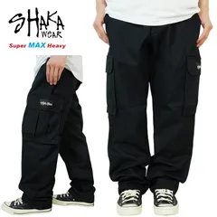 SHAKA WEAR シャカウェアメンズ パンツPREMIUM QUALITY TWILL CARGO PANTSプレミアムクオリティ ツイルカーゴパンツBLACK ブラック 黒ロゴ刺繍 スエット ロサンゼルス LAギャング 西海岸 ウェストコースト
