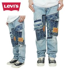 リーバイス505 リメイクデニム W32 パッチワークデニム 一点物 再構築 