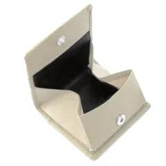 本革 コインケース 小銭入れ メンズ レディース ボックス型 コンパクト 小さい 薄型 ボタン式 (アイボリー) 0