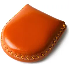 [東京下町工房] 本革コインケース 小銭入れ 完全手作り 手縫い仕上げ コンパクト 使いやすさ (オレンジ, Medium) 1