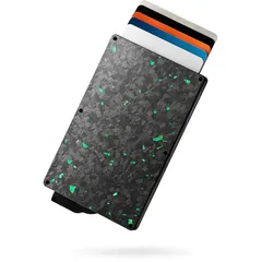 [zepirion] Quick Wallet クレジットカードケース カーボン スキミング防止 スライド式 スリム 薄型 軽量 メンズ レディース carbon forged (Green) 1