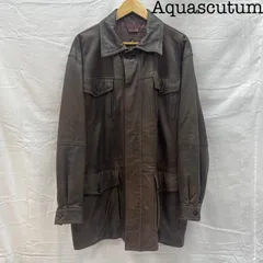 アクアスキュータム 1032 8321-2891 BRW ブラウン レザーカントリーコート キュプラ ラムレザー 無地 メンズ 40 ISItems【USED】【古着】【中古】50140219のサムネイル