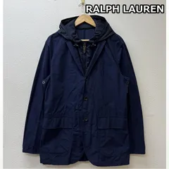 ポロバイラルフローレン フード取り外し可 コットン ナイロン テーラード ジャケット 紺 ネイビー メンズ 38 ISItems【USED】【古着】【中古】50140648
