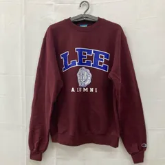 A1503 チャンピオン　S アメリカ古着　LEEカレッジプリント　コットンポリ　長袖　スウェット　エンジ　Champion メンズ