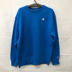 B93 チャンピオン M アメリカ古着 ワンポイント コットンポリエステル 長袖 スウェット ブルー Champion メンズ