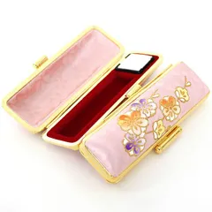 実印 印鑑ケース おしゃれ 15mm はんこケース ピンク色 万葉 13.5mm～15mm 朱肉付き 印鑑収納 プレゼントやギフト 13.5ミリ 15ミリ 実印 銀行印 認印 個人ハンコ 送料無料