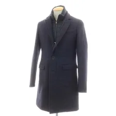 【中古】【未使用】ヘルノ Herno ウールナイロン 2WAY チェスターフィールドコート ネイビー【サイズ44】【メンズ】