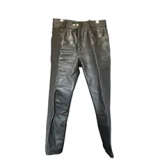 RE317 HARLEY DAVIDSON ハーレーダビッドソン 牛革レザーパンツ 革パン ハーレーダビッドソン レザー ロングパンツ ブラック 黒 メンズ