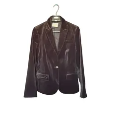 RE317 セオリーリュクス ベロア テーラードジャケット グレー ブラック 黒 パープル 紫 茶系 ブラウン レディース42