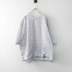 スタンプアンドダイアリー STAMP AND DIARY 刺繍 前後切替 コットンカットソー ライトグレー┃Tシャツ ブラウス【2400014667998】