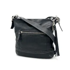 【中古】良品 COACH コーチ タッセル レザー ショルダー バッグ eY1027N