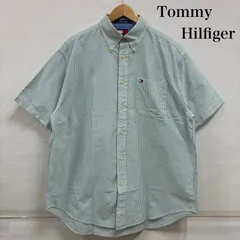 トミーヒルフィガー ボタンダウン ストライプ オーバーサイズ ラウンドカット 半袖 シャツ メンズ M ISItems【USED】【古着】【中古】50140483